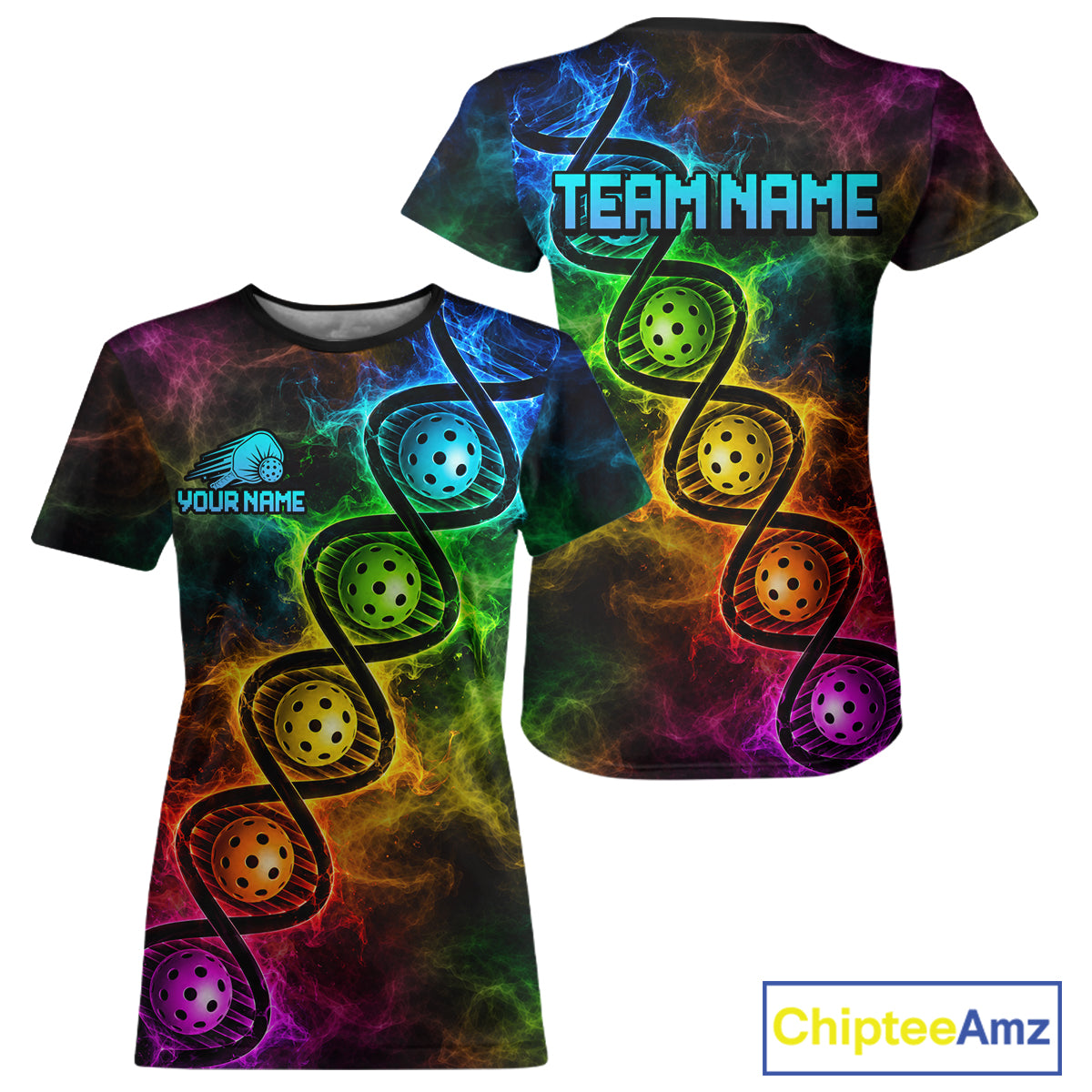 Custom Colorful Smoke Dna Pickleball Ball Pickleball Shirt For Women Dna Pickleball Team Uniform NYN4113