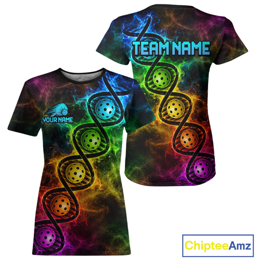 Custom Colorful Smoke Dna Pickleball Ball Pickleball Shirt For Women Dna Pickleball Team Uniform NYN4113