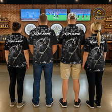 Load image into Gallery viewer, Grey Grim Reaper Smoke Dartboard Custom Grunge Men Darts 1/4-Zip Shirt Darts Team Jersey NYN2718