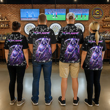 Load image into Gallery viewer, Holographic Grim Reaper Smoke Dartboard Custom Men Darts 1/4-Zip Shirt Dart Team Jersey NYN2720