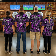 Load image into Gallery viewer, Custom Purple Skull Butterfly Mens Dart Shirts Spider Smoke Dartboard Darts Polo &amp; 1/4-Zip Jerseys NYN3076