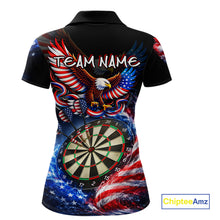 Load image into Gallery viewer, Eagle Dartboard US Flag Freedom Darts Polo Shirt Personalized Patriotic Women Dart Jerseys NYN2527