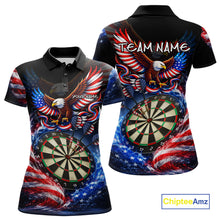 Load image into Gallery viewer, Eagle Dartboard US Flag Freedom Darts Polo Shirt Personalized Patriotic Women Dart Jerseys NYN2527