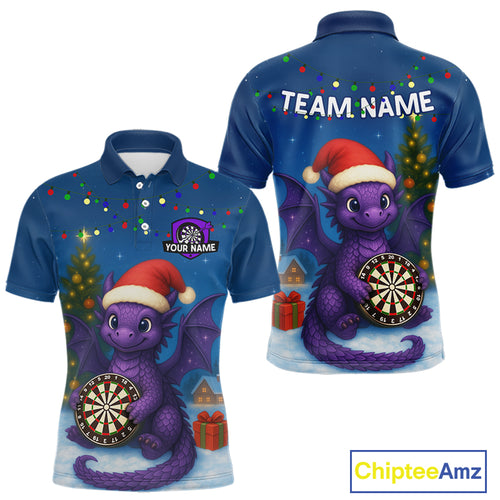 Custom Funny Dragon Dartboard Christmas Dart Polo Shirt For Men Xmas Gift Dart Jersey NYN1455