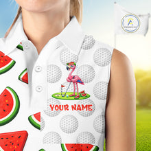 Load image into Gallery viewer, Funny Watermelon Womens Sleeveless Golf Polo Shirts Custom Funny Golfing Flamingo Golf Shirts NYN2882