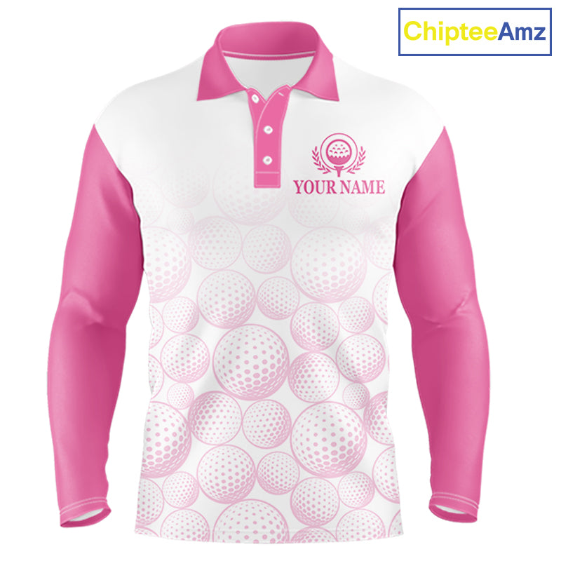 Pink Ribbon Breast Cancer Awareness Mens Polo Shirt Custom US Flag Patriotic Golf Shirt For Men NYN3099