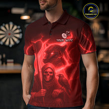 Load image into Gallery viewer, Custom Panther Lightning Red Grim Reaper Dart Polo Shirt For Men Outfit Dart Team Jersey NYN1478