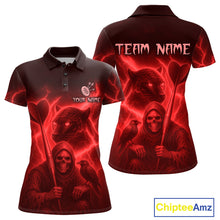 Load image into Gallery viewer, Custom Panther Lightning Red Grim Reaper Dart Polo Shirt For Women Outfit Dart Team Jersey NYN1478