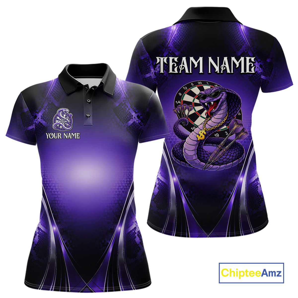 Custom Light Purple Cobra Darts Women Polo & 1/4-Zip Dart Shirt Funny Rich Cobra Outfit Dart Jerseys NYN2902