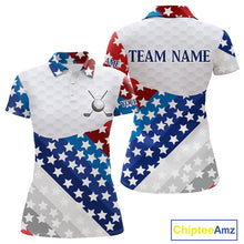 Load image into Gallery viewer, Womens Golf Polo Shirts Star Pattern Custom Patriotic Golf Team Shirts For Women, Golf Gifts NYN2915