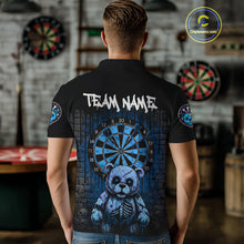 Load image into Gallery viewer, Black And Blue Dripping Creepy Bear Grunge Custom Polo Dart Shirt For Men Dart Jerseys NYN2022