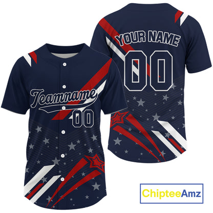 Custom American Flag Patriotic Baseball Shirt For Men Baseball Tournament Jerseys NYN1508