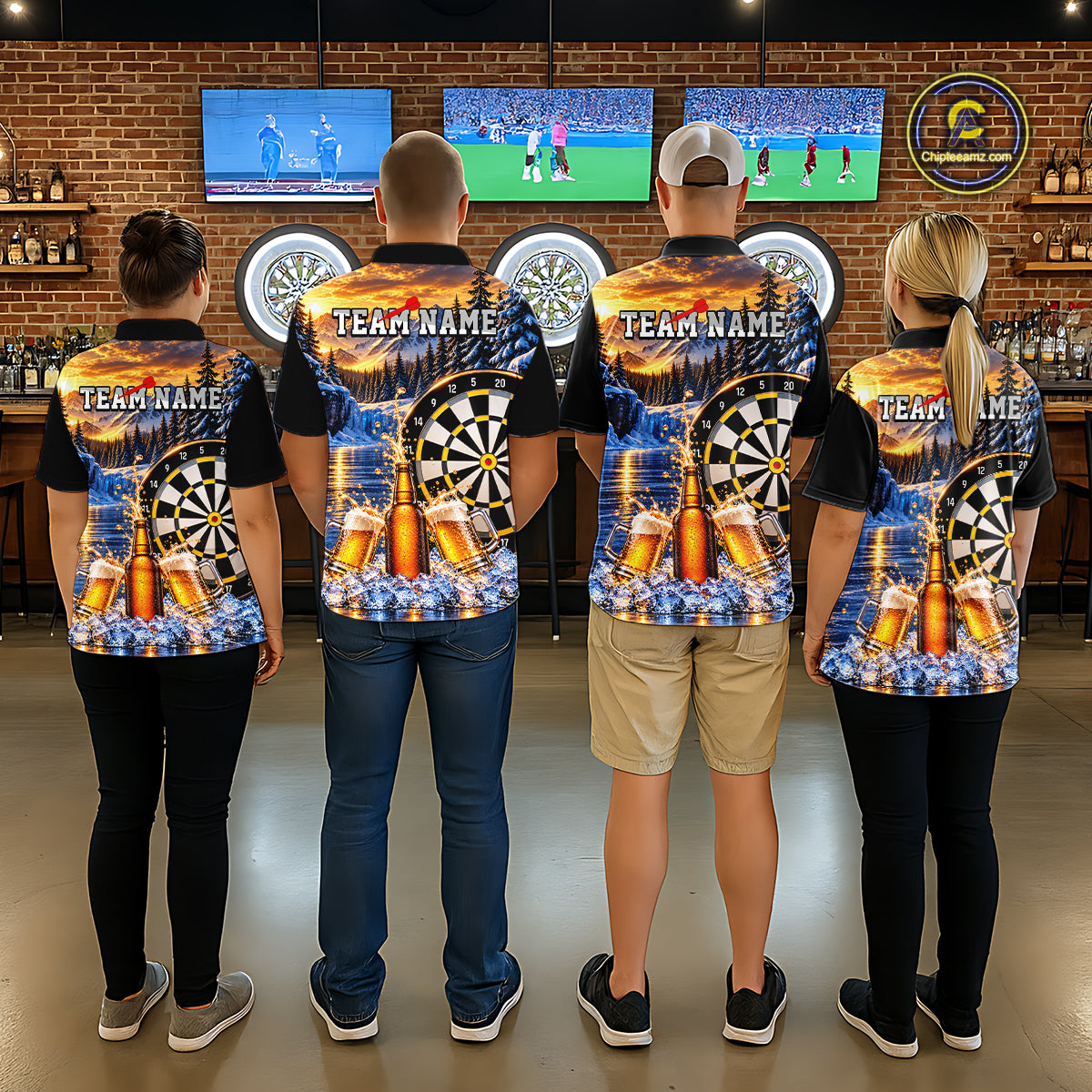 Custom Cold Beer Darts Polo 1/4 Zip Shirt For Women Beer Lover Dartboard Shirt Darts Team Jersey Gift NYN4968