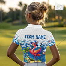 Load image into Gallery viewer, Flamingo Golf Clothing Waving Summer Golf Shirt Women Custom Floral Golf Polo, Best Golf Gifts NYN2937