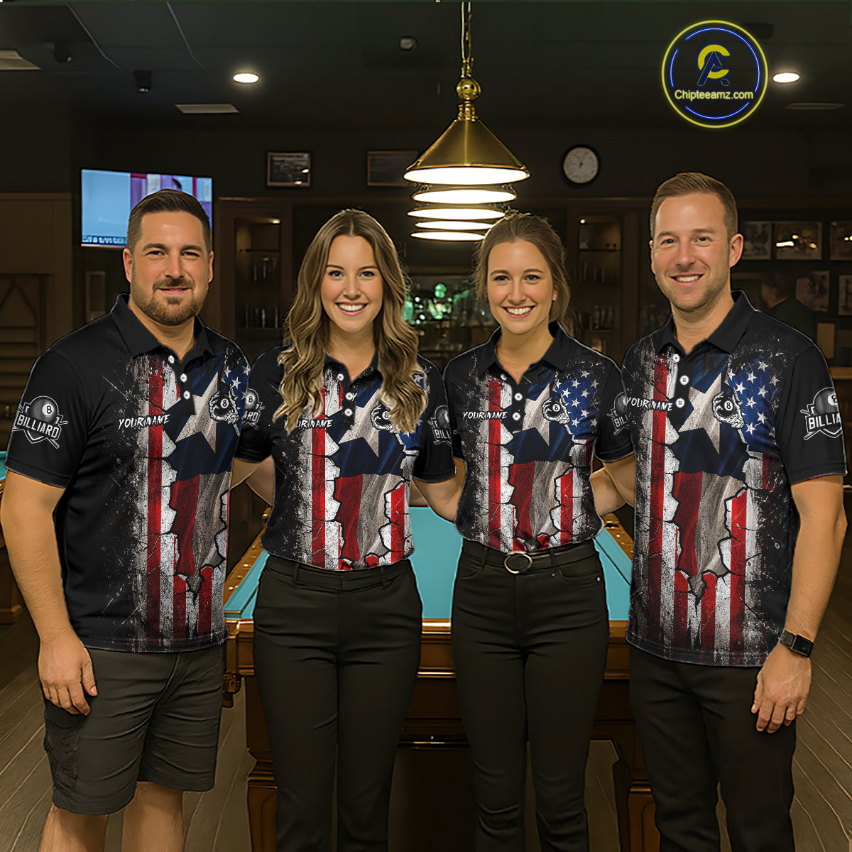Texas Flag Billiard Pool Shirt For Men Custom Skeleton 8 Ball Pool Team USA Patriotic Appeal NYN4620