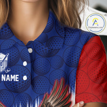 Load image into Gallery viewer, Red Blue American Flag Eagle Golf Polo Shirts For Women Custom Patriotic Golf Team Jersey NYN3330