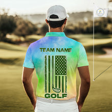 Load image into Gallery viewer, Tie Dye Golf Shirt Custom Rainbow Colorful Smoke Golf Clothing For Men Golf Team Outfits NYN3333