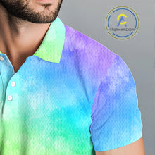Load image into Gallery viewer, Tie Dye Golf Shirt Custom Rainbow Colorful Smoke Golf Clothing For Men Golf Team Outfits NYN3333