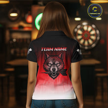 Load image into Gallery viewer, Personalized Wolf-Head Dart Arrows Red Dart Polo Shirt For Women Dart Team Jerseys NYN2284