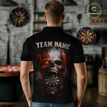 Load image into Gallery viewer, Horror Orange Splatter Grunge Skull Dartboard Dart Polo Shirts For Men Custom Dart Team Jerseys NYN2727