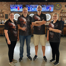 Load image into Gallery viewer, Horror Orange Splatter Grunge Skull Dartboard Dart Polo Shirts For Men Custom Dart Team Jerseys NYN2727