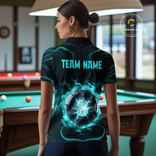 Load image into Gallery viewer, Turquoise Smokes Pool 8 Ball Billiard Shirts For Women Custom Cue Billiard Team Jerseys NYN2290