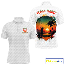 Load image into Gallery viewer, Tropical White Golf Ball Polo Golf Shirts For Men Custom Splatter Golf Team Attire For Golfers NYN3154