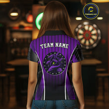 Load image into Gallery viewer, Custom Black And Purple Cobras Dartboard Dart Polo Shirt For Women Dart Team Jerseys NYN1534