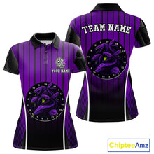 Load image into Gallery viewer, Custom Black And Purple Cobras Dartboard Dart Polo Shirt For Women Dart Team Jerseys NYN1534