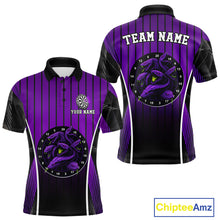 Load image into Gallery viewer, Custom Black And Purple Cobras Dartboard Dart Polo Shirt For Men Dart Team Jerseys NYN1534