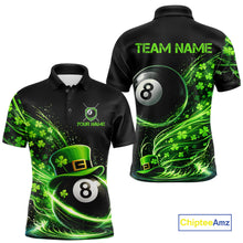 Load image into Gallery viewer, Funny Tornado Shamrock 8 Ball St Patrick's Day Men Billiard Shirts Custom Pool Balls Billiard Attire NYN2742
