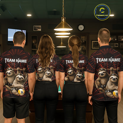 Custom Bandana Sloth Billiards Shirt For Men Personalized 8-Ball & 9-Ball Halloween Pool Team Jersey NYN4270