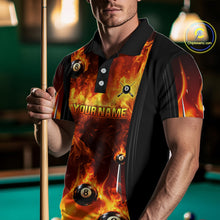 Load image into Gallery viewer, Fire Flame Ball 8 Billiard Pool Jerseys For Men Custom Ball 8 &amp; Cue Billiard Team Jersey NYN2318