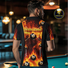 Load image into Gallery viewer, Fire Flame Ball 8 Billiard Pool Jerseys For Men Custom Ball 8 &amp; Cue Billiard Team Jersey NYN2318