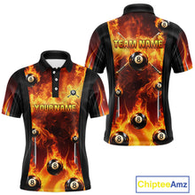 Load image into Gallery viewer, Fire Flame Ball 8 Billiard Pool Jerseys For Men Custom Ball 8 &amp; Cue Billiard Team Jersey NYN2318