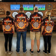 Load image into Gallery viewer, Personalized Red Flaming Dragon Dartboard Men Darts Polo Shirt Custom Darts Team Jerseys NYN2582
