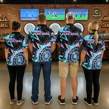 Load image into Gallery viewer, Holographic Splatter Dartboard Women Dart Polo &amp; 1/4-Zip Shirt Custom Name Dart Jersey For Darters NYN2966
