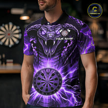 Load image into Gallery viewer, Thunder Lightning Purple Cobra Snake Dart Shirts For Men Custom Team Outfit Darts Jerseys NYN3361