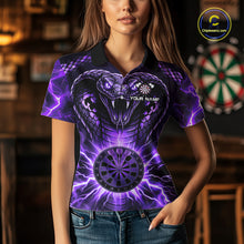 Load image into Gallery viewer, Thunder Lightning Purple Cobra Snake Dart Shirts For Women Custom Team Outfit Darts Jerseys NYN3361