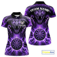 Load image into Gallery viewer, Thunder lightning purple cobra snake dart shirt for women custom darts jersey