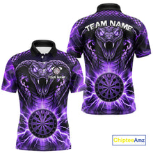 Load image into Gallery viewer, Thunder lightning purple cobra snake dart shirt for men custom darts jersey