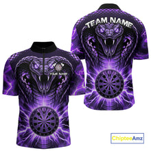 Load image into Gallery viewer, Thunder lightning purple cobra snake dart shirt for men custom darts jersey