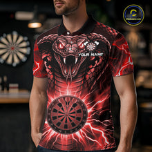 Load image into Gallery viewer, Thunder Lightning Red Cobra Snake Dart Shirts For Men Custom Team Outfit Darts Jerseys NYN3362