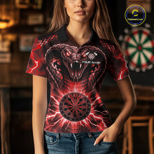 Load image into Gallery viewer, Thunder Lightning Red Cobra Snake Dart Shirts For Women Custom Team Outfit Darts Jerseys NYN3362