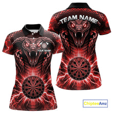Load image into Gallery viewer, Thunder lightning red cobra snake dart shirt for women custom darts jersey
