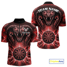 Load image into Gallery viewer, Thunder lightning red cobra snake dart shirt for men custom darts jersey