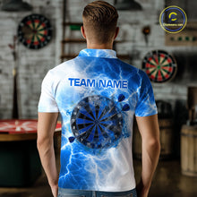 Load image into Gallery viewer, Personalised Blue And White Smokes Men Dart Shirts Custom Thunder Darts Team Shirt For Players NYN3365