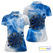 Load image into Gallery viewer, Thunder lightning purple dartboard darts polo shirt for women custom team shirt