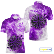 Load image into Gallery viewer, Personalized purple and white smoke dart shirt for men thunder darts jersey