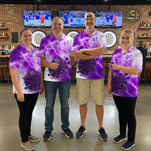 Load image into Gallery viewer, Personalised Purple And White Smokes Women Dart Shirts Custom Thunder Darts Team Shirt For Players NYN3366